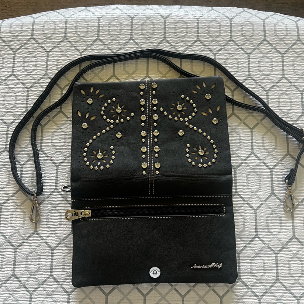 American Bling Black Studded Clutch Wristlet - Picture 8 of 8